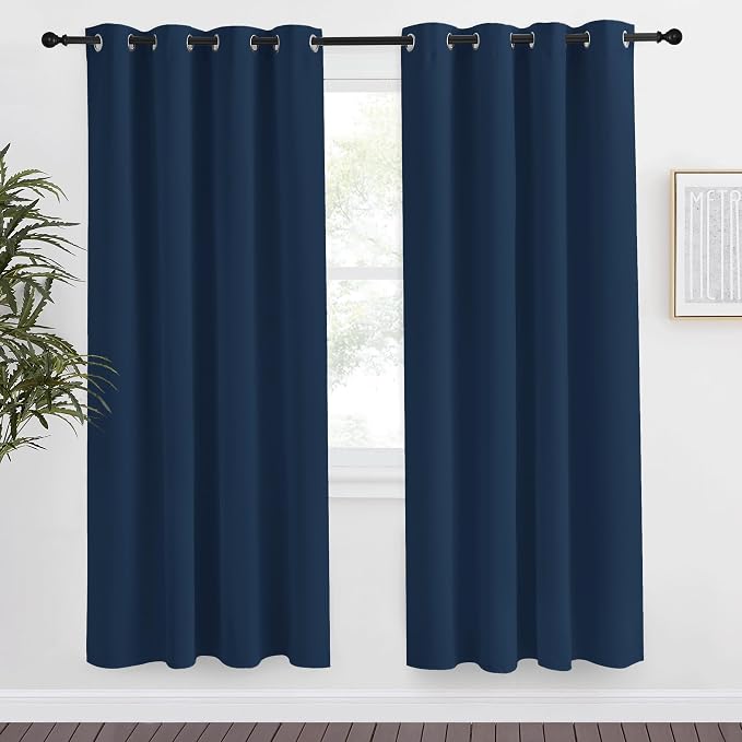 NICETOWN Moroccan Blue Blackout Curtain 78 inch Long, W55 x L78, 1 Panel, Thermal Insulated Window Treatment with Grommet Room Darkening Thermal Insulated Panel for Bedroom/Living Room