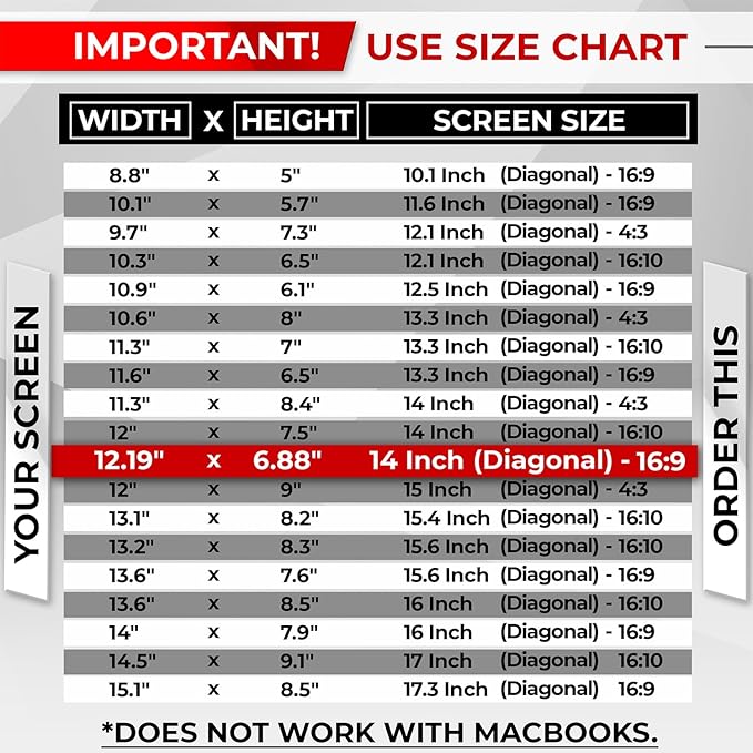 Magnetic Laptop Privacy Screen 14 Inch 16:9 - Patented Removable Laptop Privacy Filter Shield and Protector