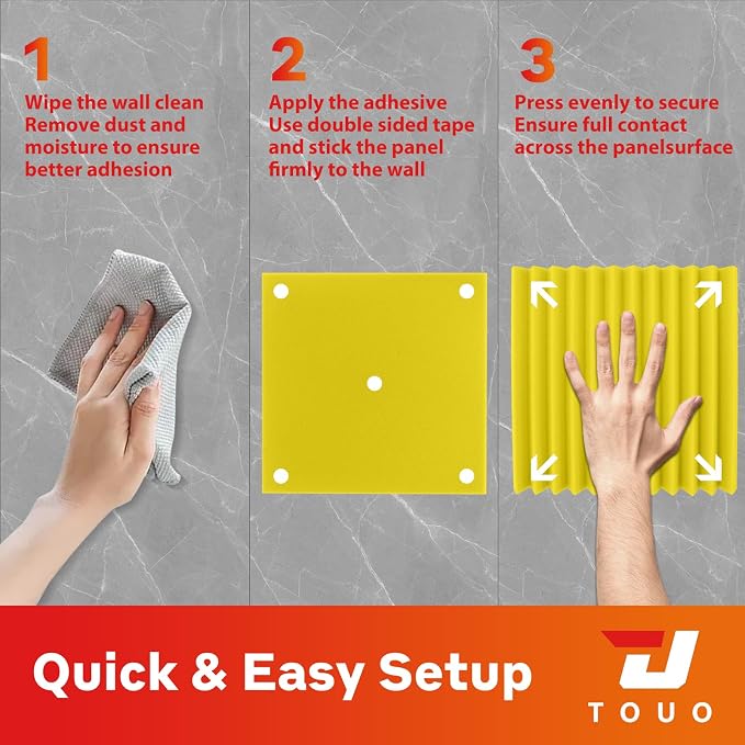 54 Pack Acoustic Panels – Sound Proof Foam Panels for Wall 12"x12"x2", Flame Retardant Wedge Acoustic Foam, High-Density Sound Absorbing Panels for Home Studio(Yellow, 2" Thick 54 Pack)