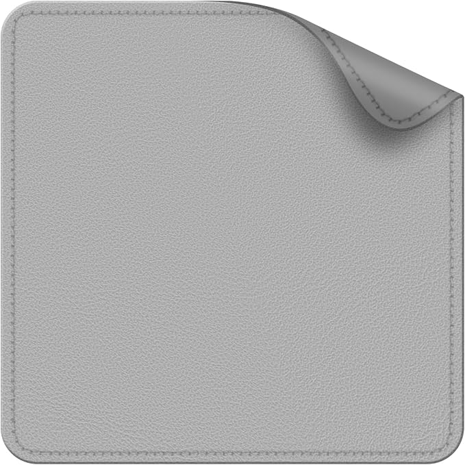 Dual Sided Leather Desk Mat - Waterproof Desk Pad - Ideal for Large Mouse Pad and Desk Mats on Top of Desks (Gray, 11"*8")