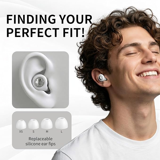 Ear Plugs for Sleeping 45DB Noise Cancelling: Ultra-Comfy Reusable Noise-Reducing Earplugs for Sleeping & Travel & Work Hearing Protection Earbuds with 8 Tips(XS,S, M, L Size)