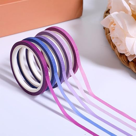 Skrfren 20 Rolls Washi Tape Set, 5mm Rainbow Pastel Colors Thin Decorative Masking Tape, Assorted Colorful Skinny Craft Tapes, Aesthetic Set for Journal, Planner, DIY, Scrapbooking, Gift Wrapping