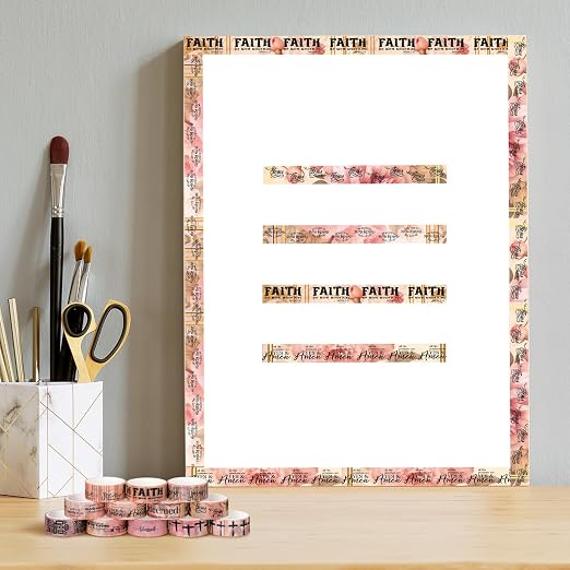24 Rolls Back to School Christian Washi Tape Gifts Bulk Graduation VBS Religious Scripture Pink Bible Verse Washi Tape for Bible Journaling Crafting Students BibleStudy Stationery