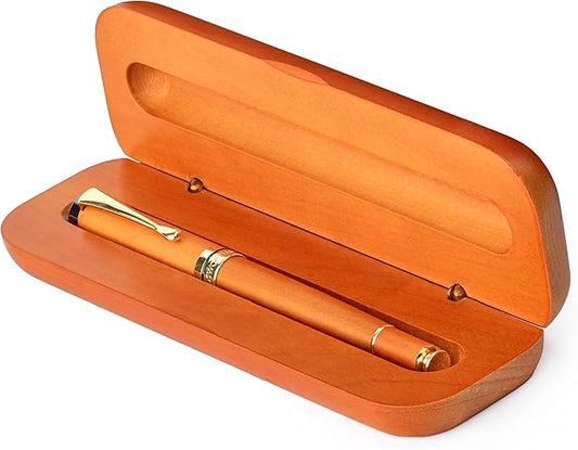 Wordsworth and Black Rollerball Pen-Stunning Luxury Pen Bamboo Cherrywood Gold Finish, Refillable, Best Roller Ball Gift Set Pen for Men & Women, Ink Refill,Point Office Pens for Writing