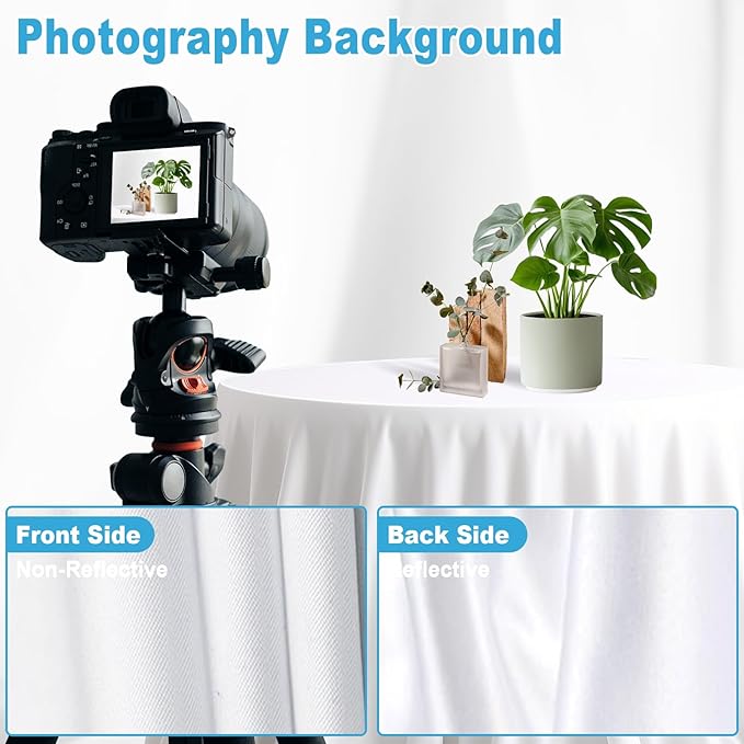 White Backdrop for Photoshoot, Professional Photo Backdrop Background Curtain for Product Photography, Portraits, Wedding, Party, Live Streaming Video Recording 10X20 FT