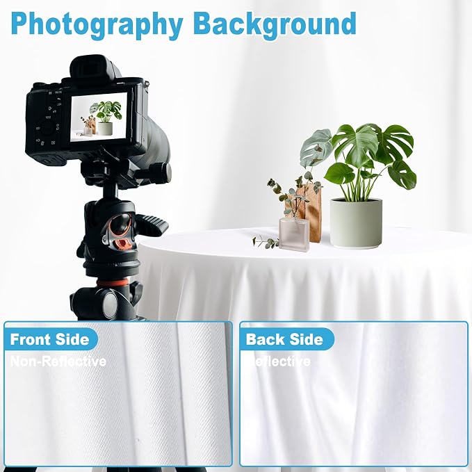 White Backdrop for Photoshoot, Professional Photo Backdrop Background Curtain for Product Photography, Portraits, Wedding, Party, Live Streaming Video Recording 10X10 FT