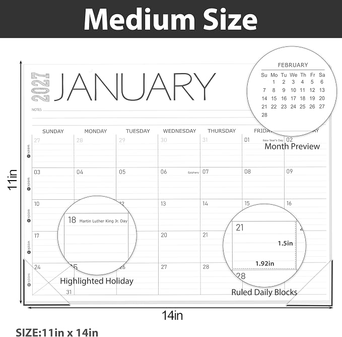 GuassLee Desk Calendar 2026, 12-Month Desk Calendar from June. 2026 to May. 2027, 14" X 11" Monthly Desk Planner, Table Desk Top Calendar with Thick Paper for Office Home Planning & Organizing