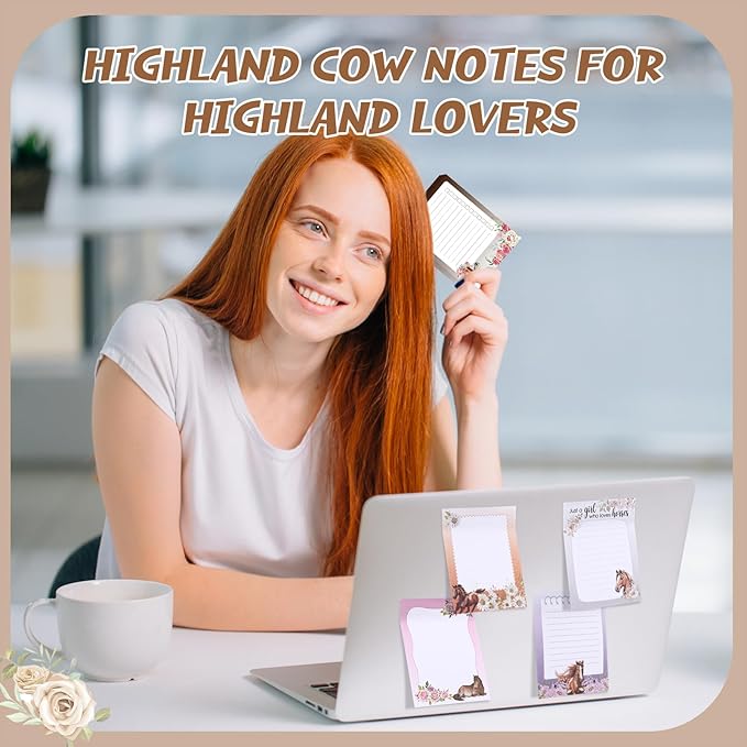 12 Pieces Horse Sticky Notes to Do List Notes Horses Lover Gift for Women, 3x4 Inch Animal Writing Memo Pads Flower 30 Sheet Pads, Animal Self Stick Memo Office Supplies Cute Small Gift
