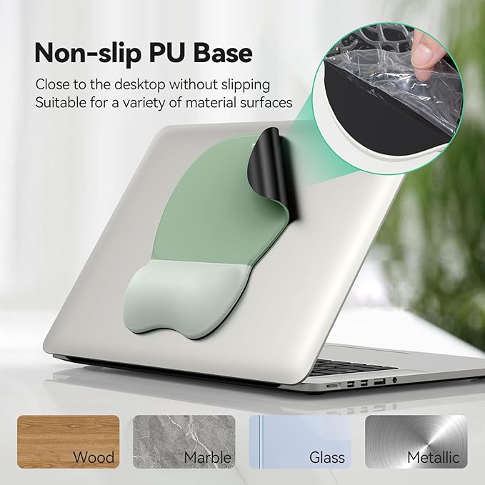 TECKNET Gel Mouse Pad with Wrist Rest, 3 in 1 Keyboard Wrist Rest for Pain Relief, Non-Slip PU Base & Easy Typing, Ergonomic Mousepad Set for Office & Home