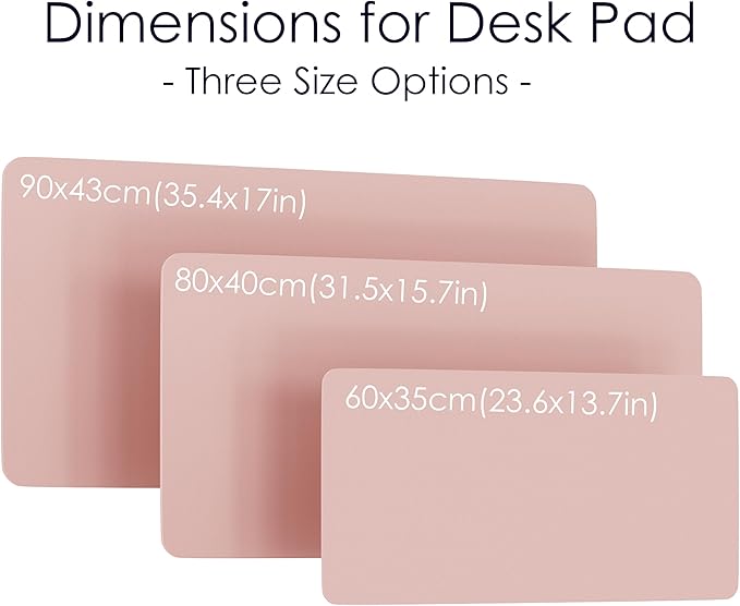 WAYBER Leather Desk Pad Protector, Waterproof Mouse Pad, PU Desk Mat, Office Desk Cover, Desk Writing Mat for Office/Home/Work/Cubicle (Pink/Silver) 35.4x17in
