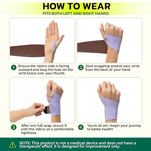Adjustable Wrist Brace for Pain Relief, Carpal Tunnel & Tendonitis Support – Ergonomic Compression, Breathable & Anti-Slip Design, Fits Left & Right Hand, Ideal for Sports, Gaming & Office Use 2pcs