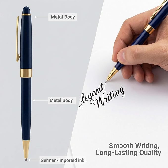 Yastar Personalized Gift Pen with a Custom Keychain - Executive Writing Pen with 2 Black Ink Refills Engraved with Your Message Name on the Pens Gift Set for Man/Women/Writers/Collection/Journalist