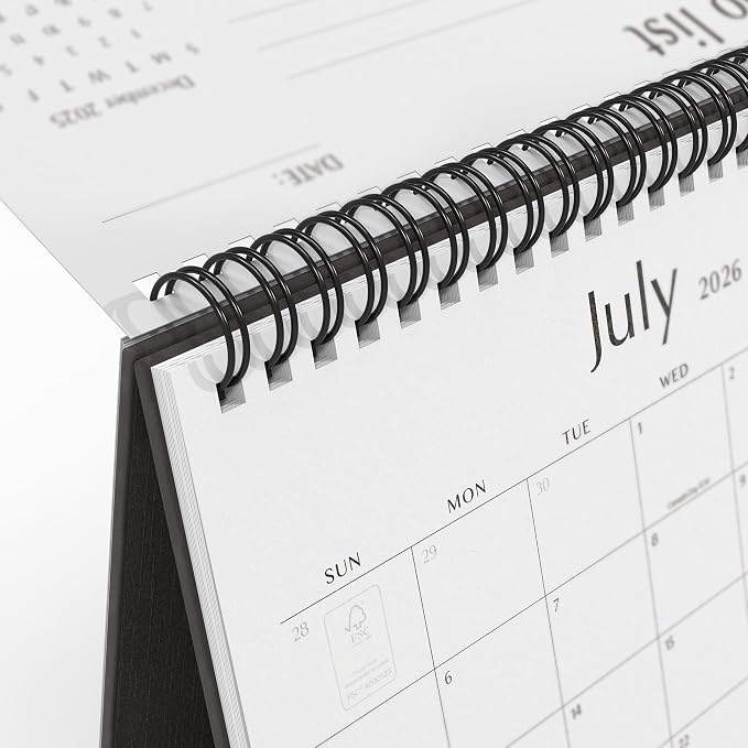 Desk Calendar 2026, Nekmit Standing Flip Desktop Calendar Covers 18 Months Runs from July 2026 to December 2027, Flip Small Desk Calendars with Stickers and Flower Design 8x6"