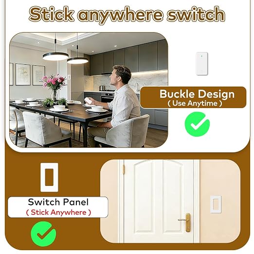 NineLeaf Remote Control Outlet,Wireless Remote Control Outlet Plug,500ft Long Range Wall Mounted Light Switch,15A 1500W for Home and Business,No Wiring,White,1PK