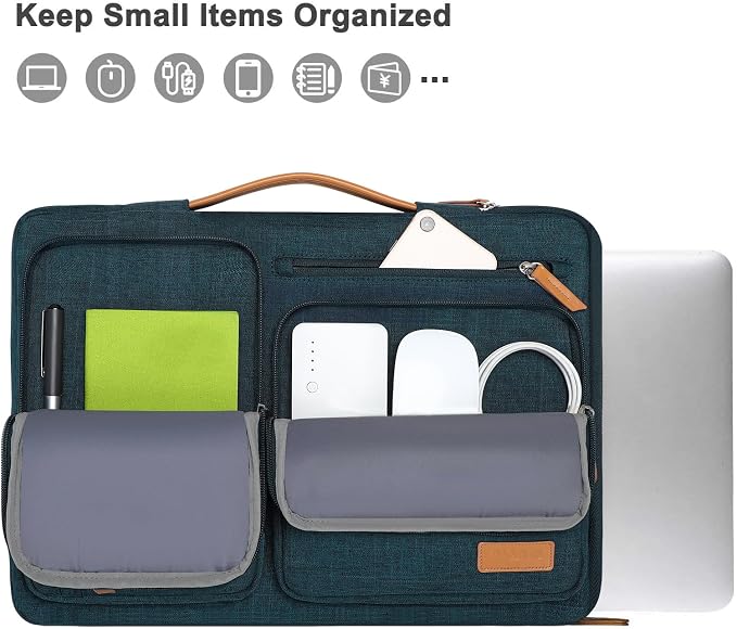 MOSISO 360 Protective Laptop Case 13 inch, 13 inch Laptop Sleeve Compatible with MacBook Air M5 M4 M3 M2 M1 2026-2018/Neo/Pro M2 M1, Side Open Carrying Case with 4 Zipper Pockets&Handle, Teal Green