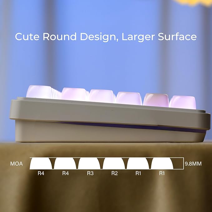 OHY Japanese Keycaps,XVX MOA Profile Minimalist Mac Style Keycap Set, Custom Cute Ceramic-Textured Keycaps for MX Switches Mechanical Keyboard-White Chocolate （Only Keycaps）