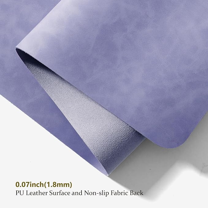 Distressed Leather Desk Mat - Non-Slip PU Desk Pad for Office and Home - Desk Organization and Accessories - Ideal for Large Mouse Pad and Desk Mats on Top of Desks(Lavender,47.2"x 17")