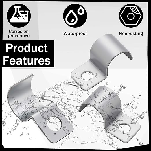 Yaocom 100 Pcs Silver Cable Wire Screw Clips 3/8 Inch, Zinc Plated Steel Clamp Outdoor Cord Clips for Wall Mounting Wire Management