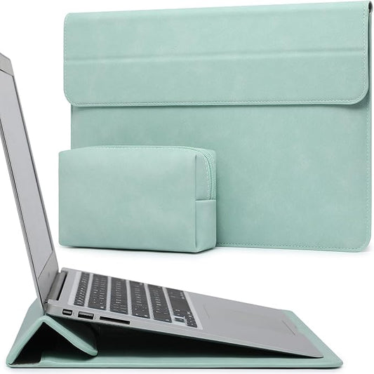 HYZUO 13.3-14 Inch Laptop Sleeve Case with Stand Feature for MacBook Pro 14 M5/M4/M3/M2/M1 2026-2021, MacBook Pro/Air 13.3, 13.5" 13.8" Surface Laptop, HP Spectre X360 13/14, Mint Green