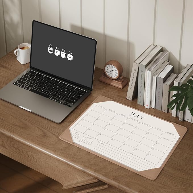 Jotsome Desk Calendar 2026 - 2027 with Desktop Mat, Desk Pad Calendar From July 2026 to December 2027 14x10.5 inch, Desk Blotter Calendar for Home Office and School, Easy Planning, Gift for the Holidays, Apricot