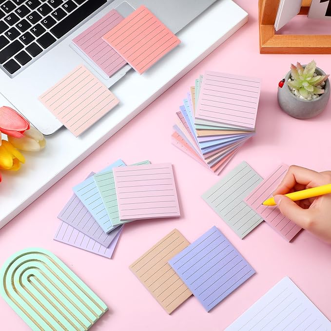 Yinder 24 Pcs Inspirational Sticky Notes Thank You Gift Motivational Sticky Note Pad Employee Appreciation Gift Bulk for Staff Coworker Teacher Nurse Office Groups 3 x 3'' (No Words,Aesthetics)