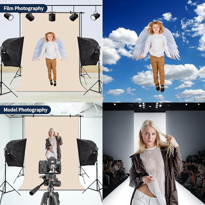 Beige Backdrop Background for Photography Photo Booth Backdrop for Photoshoot Background Screen Video Recording Parties Curtain 10x20FT