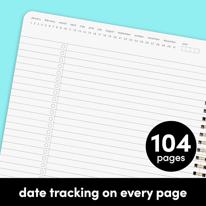 PAPERAGE Undated Daily Planner Notebook (Raspberry), 8.5 in x 11 in, Spiral Bound To Do List & Schedule Planner, 104 Lined Pages for Plans & Notes