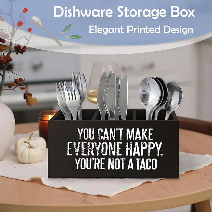 SNNDER Funny Office Pen Holder, Inspirational Desk Decor, You Can't Make Everyone Happy You're not a Taco Acrylic Pen Pencil Holder Organizer for Home Office Desk Accessories,