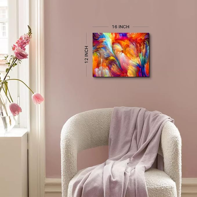 Bright Colorful Wall Art Abstract Wall Decor for Living Room Aesthetic Room Decor Pastel Colors Picture Canvas Painting Poster Modern Farmhouse Prints Artwork Bedroom Office Home Decorations 12x16”