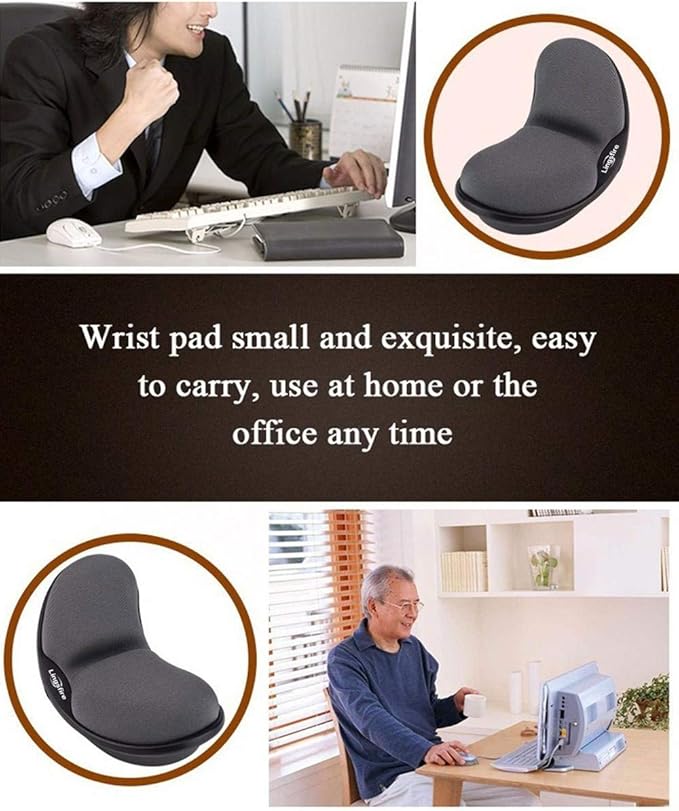 Memory Foam Mouse Wrist Rest Keyboard Wrist Rest Pad Anti-Skid Mousepad Support Wrist Rest Mat for Office Computer Laptop Mac- Durable Comfortable Lightweight Easy Typing(5.1 * 2.8" Black)