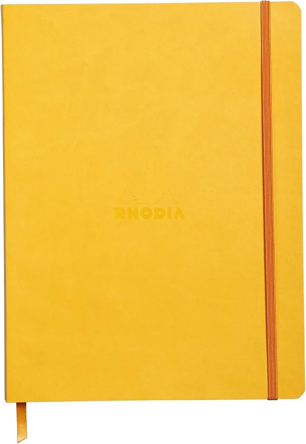 Rhodia Rhodiarama SoftCover Notebook - 80 Lined Sheets - 9 3/4 x 7 1/2 - Yellow Cover, 117516C