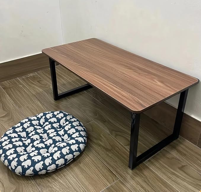 Foldable Floor Desk for Small Spaces, 19.7" Low Sitting Table with Steel Legs, Portable Laptop & Study Table for Bedroom, Dorm, or Coffee Use