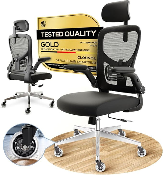 SmartSeat Ergonomic Office Chair Comfy [#1 in Tests] Swivel Chair | Ergonomic Chair with Breathable Mesh Back | Computer Chair with wheels | Home Office Desk Chair with 3D Headrest | For 330lbs