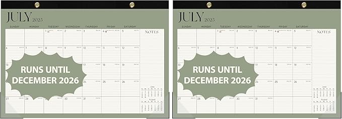 Desk Calendar 2025-2026, Runs Until December 2026 - Large Size 17" x 12" Desktop/Wall Monthly Calendar with To Do List, Personal Desk Calendar Planner for Home, School, Office (Pack of 2)