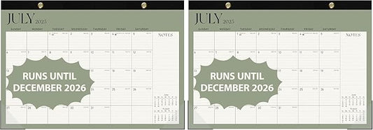 Desk Calendar 2025-2026, Runs Until December 2026 - Large Size 17" x 12" Desktop/Wall Monthly Calendar with To Do List, Personal Desk Calendar Planner for Home, School, Office (Pack of 2)