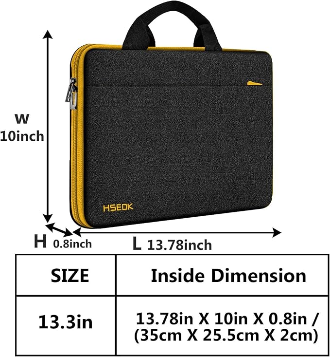 Hseok Laptop Sleeve 13-14 Inch Case Briefcase Compatible with MacBook Neo Pro 14 M5/M4/M3/M2/M1, All Models 13.3 Mac Air/Pro, XPS 13 14, Most Popular 13"-14" Notebooks,B01YL01