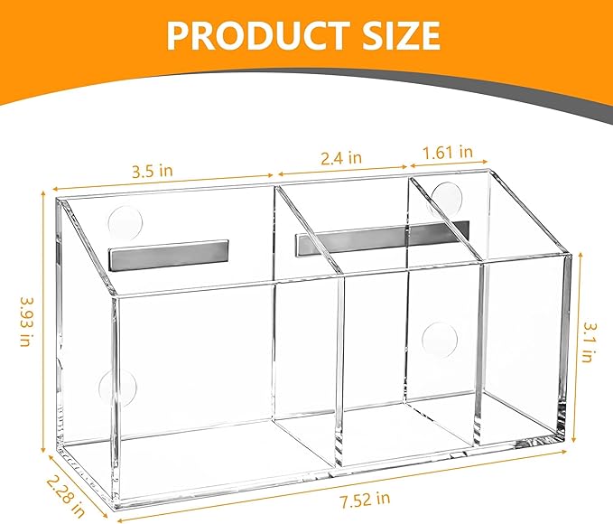Magnetic Dry Erase Marker Holder, Anti-slip Acrylic Magnetic Marker Pen Holder for Whiteboard, Refrigerator, Large Capacity Desk Locker Organizer Accessories, Pencil Cup for Office School