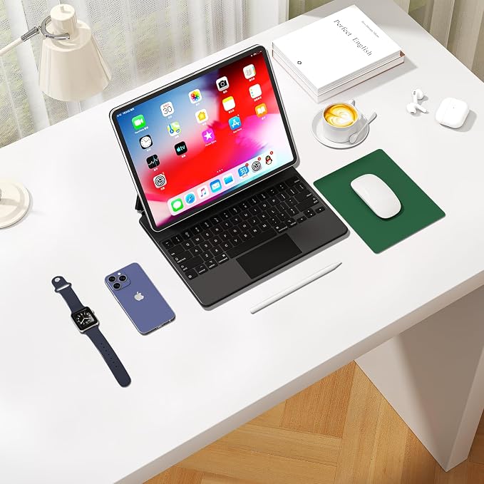 Leather Desk Pad Protector, Waterproof Mouse Pad, PU Desk Mat, Office Desk Cover, Desk Writing Mat for Office/Home/Work/Cubicle (Dark Green) 9x8 in