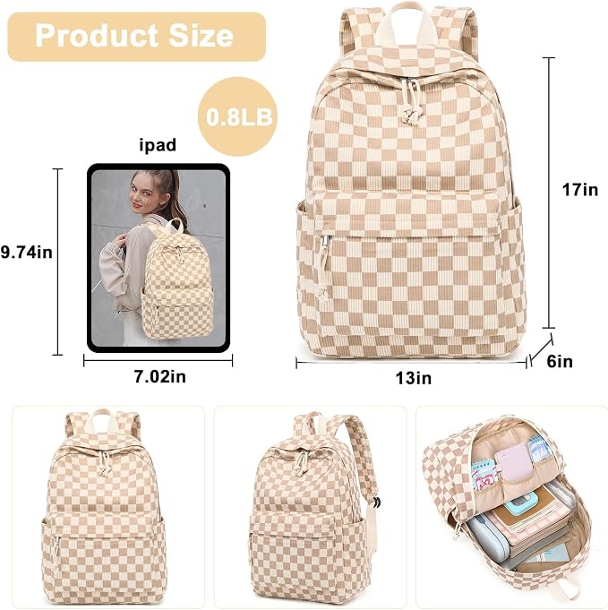 Bluboon Teens Backpack Set Girls School Backpack Lunch Box Pencil Bags Student Bookbags 3 in 1