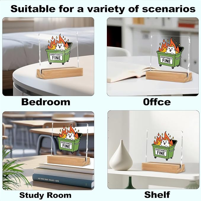 Birthday Gifts for Women Desk Rates Sign Gag Gift Acrylic With Wooden Stand | Funny Gifts for Coworker Employee Men Boss, Funny Office Sign Tabletop Decor Desk Accessories 4x4 Inch