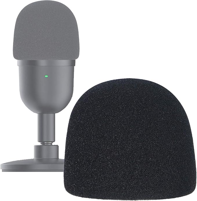 SUNMON Seiren Mini Pop Filter Foam Cover - Professional Mic Windscreen Wind Cover for Razer Seiren Mini USB Streaming Microphone to Minimise Plosives