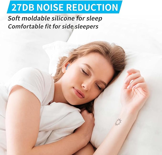 LYSIAN Ultra Soft Moldable Ear Plugs for Sleeping and Swimming Adults and Kids - Reusable Noise Cancelling Earplugs for Sound Blocking, Snoring, Study