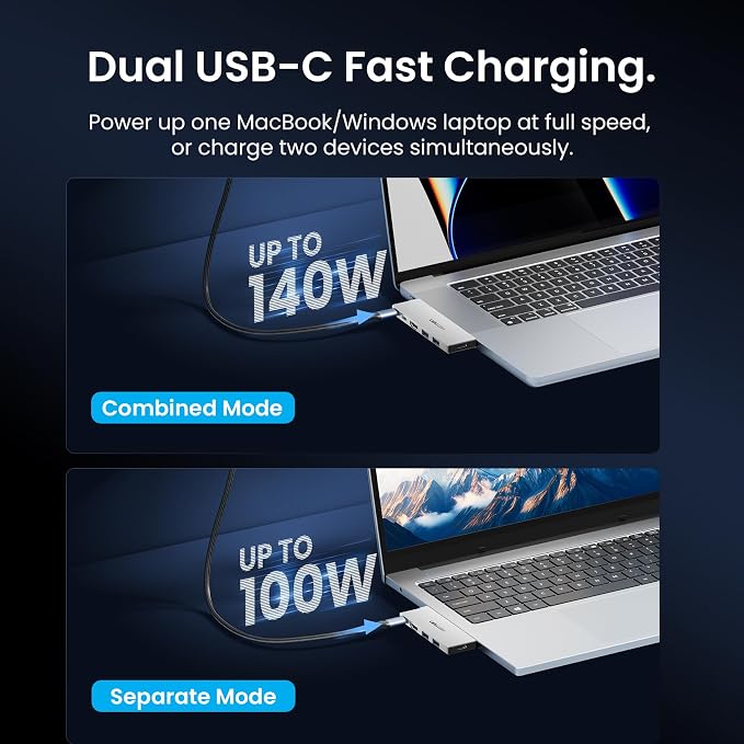 VENTION USB C Hub for MacBook Neo/Air/PRO, 80Gbps Detachable Magnetic 8K USB-C Dock with 4K@240Hz HDMI, 140W MAX PD SD/TF Reader for Laptops/ipad, Charging Multiport Adapter(Silver)