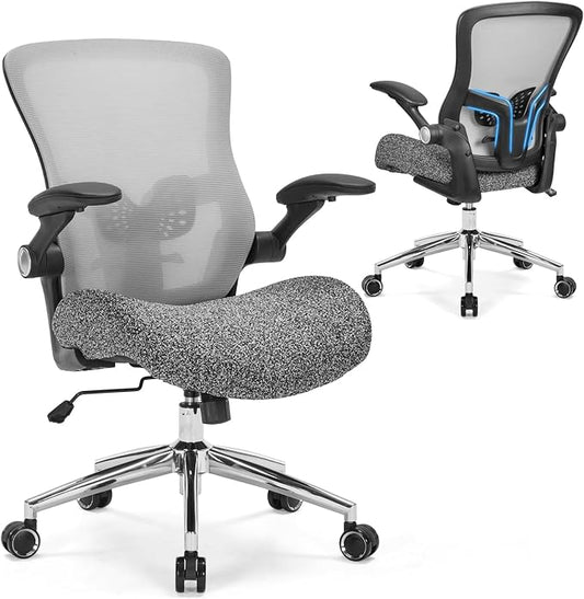 Heavy Duty Office Chair-400lbs, Ergonomic Desk Chair with Wide & Soft 3D Modeling Foam Cushion Home Office Desk Chair with Adjustable Seat Height, Executive Computer Task Chair for Heavy People