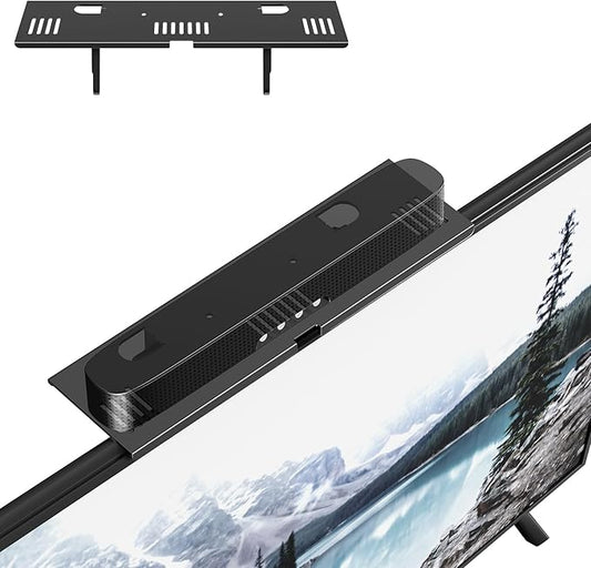 Adjustable Steel TV Top Shelf, Floating TV Stand, Universal Monitor Shelf for Soundbar, Game Console, Cable Box, Router Shelves (16.93x4.72inch Steel)