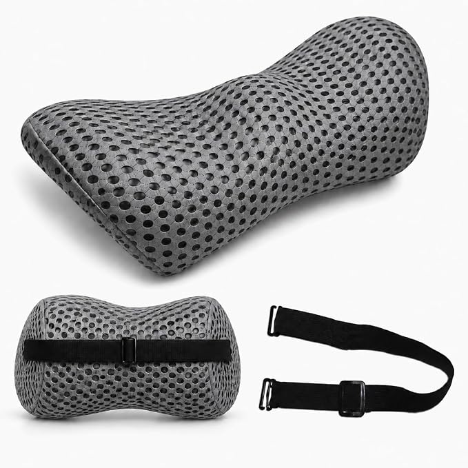 Ergonomic Lumbar Support Pillow, Memory Foam Back Cushion | Back Pillow for Low Back Pain Relief, Ergonomic Streamline Car Seat, Office Chair, Recliner and Bed