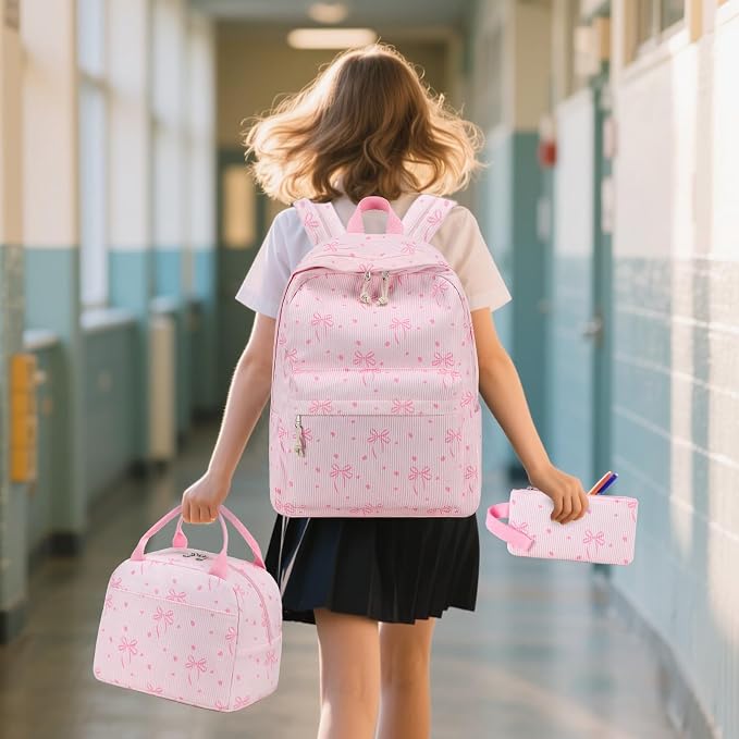 Bluboon School Backpack Set Girls Womens Laptop Bookbag Casual Daypack Fits 15 inch Laptop with Lunch Tote Bag and Pencil Bag
