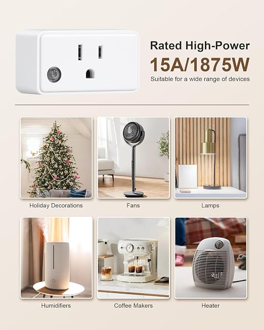 Remote Control Outlet Wireless Wall Switch, 200FT RF Range, Mini Electrical Outlet Plug, 15A/1875W High-Power for Lamps, Lights, Household Appliances, ETL Listed (2 Switches and 1 Outlet)