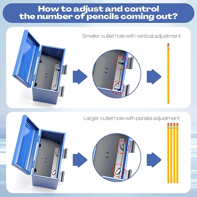 201 Pcs Stainless Steel Pencil Dispenser Kit for Classroom Metal Straw Dispenser with 200 HB Pencils Back to School Supplies Pen Holder for Classroom Desk Teacher Must Haves Office(Blue)