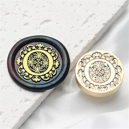 Flower Initial Alphabet O Wax Seal Stamp & Eucalyptus Love Sealing Stamp with Wax Stamp Brass Head Ideal for Wedding Invitations Gift Wrapping Christmas (Floral O)